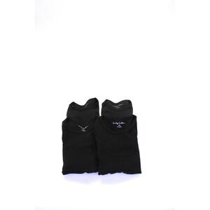 Lovely Littles Girls Solid Black Crew Neck Long Sleeve Top Size 12M 18M lot 4